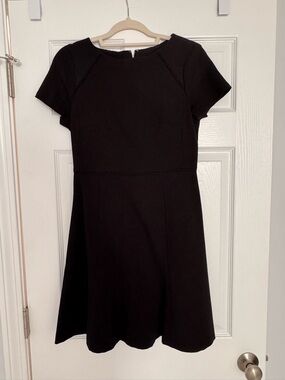 J. Crew Factory Black Short Sleeve Fit-and-Flare Dress sz 4